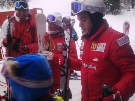 O Alonso με τα σκι του